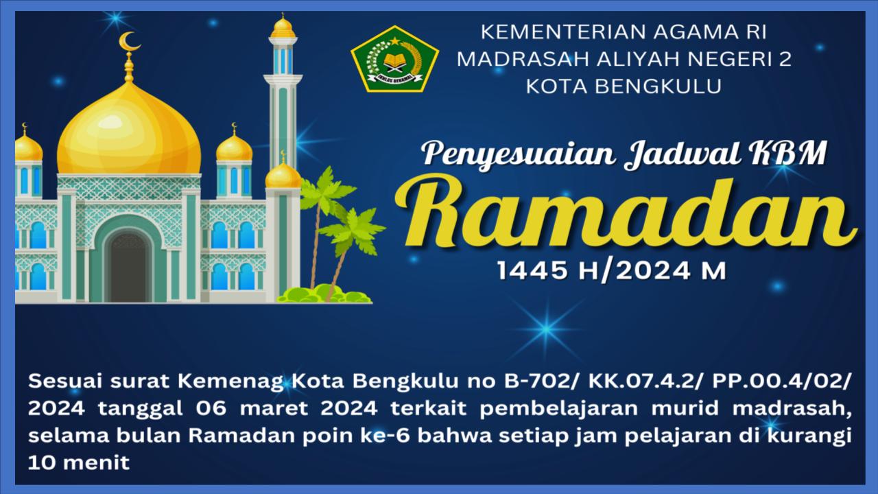 Jadwal KBM selama Ramadhan 1445 H/2024